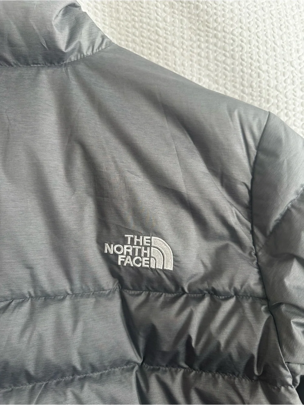 THE NORTH FACE Gray 550 Down Puffer Jacket Men's Small Full Zip Winter Coat NWT